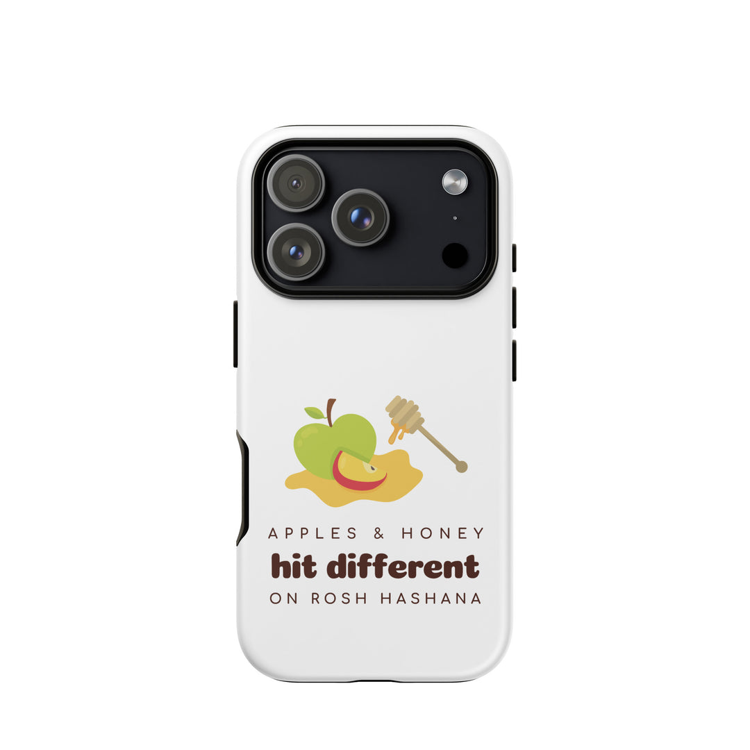 Apples &amp; Honey Jewish pride tough phone case for iPhone 18 Pro, matte finish - front view