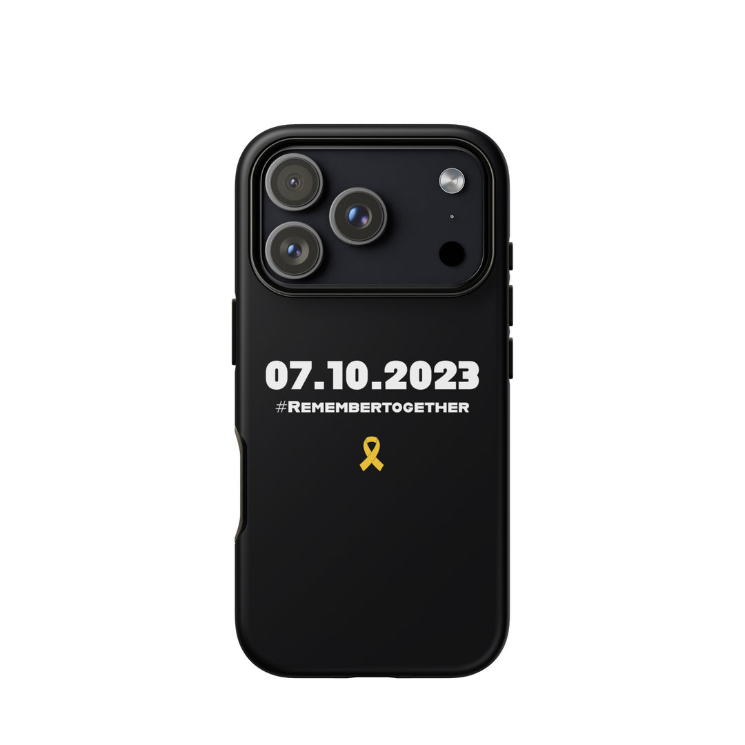 07.10.2023 Remember Together Jewish pride tough phone case for iPhone 18 Pro, matte finish - front view