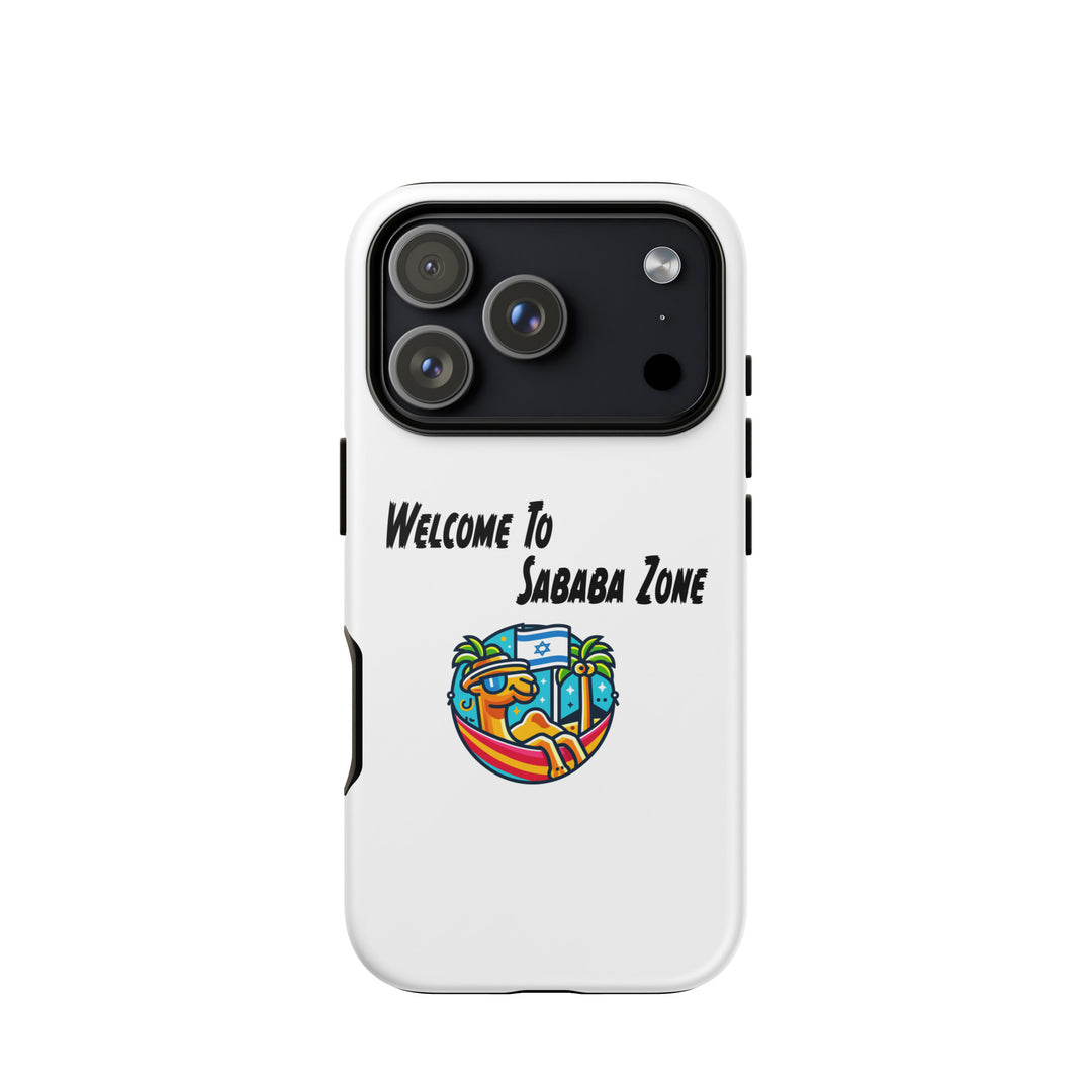 Sababa Zone Jewish pride tough phone case for iPhone 18 Pro, matte finish - front view