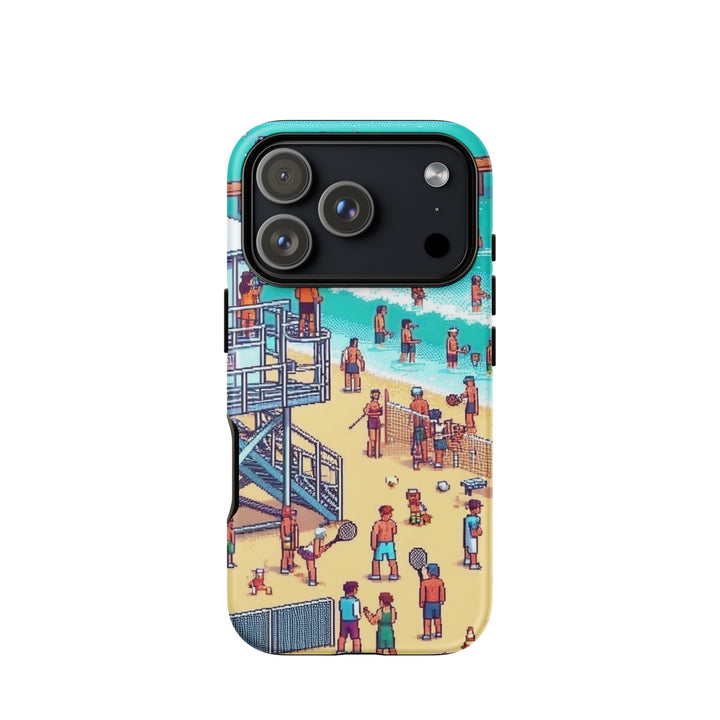 TLV Frishman Beach 16 Bit Jewish pride tough phone case for iPhone 18 Pro, matte finish - front view