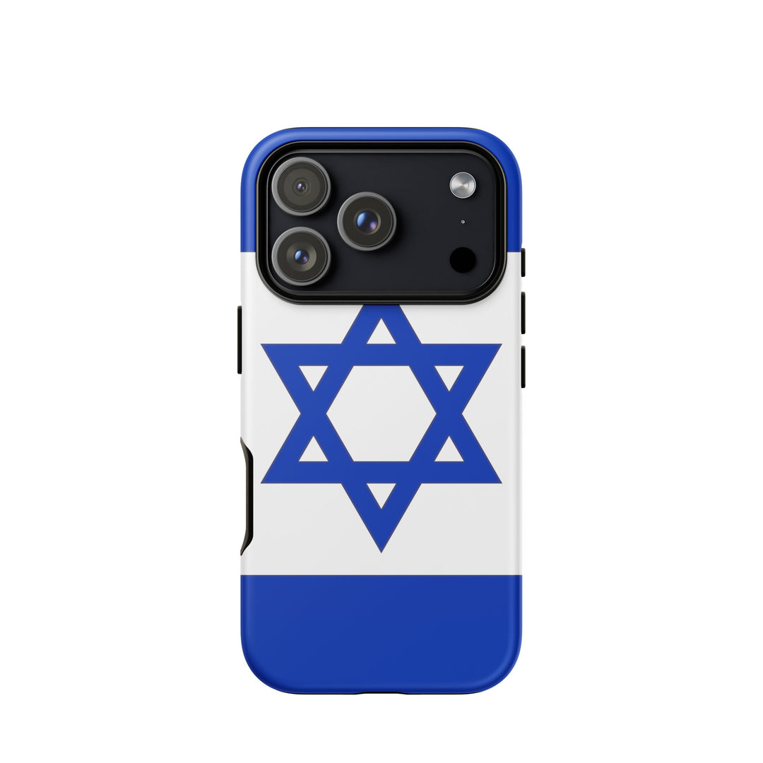 Israel Flag Jewish pride tough phone case for iPhone 18 Pro, matte finish - front view