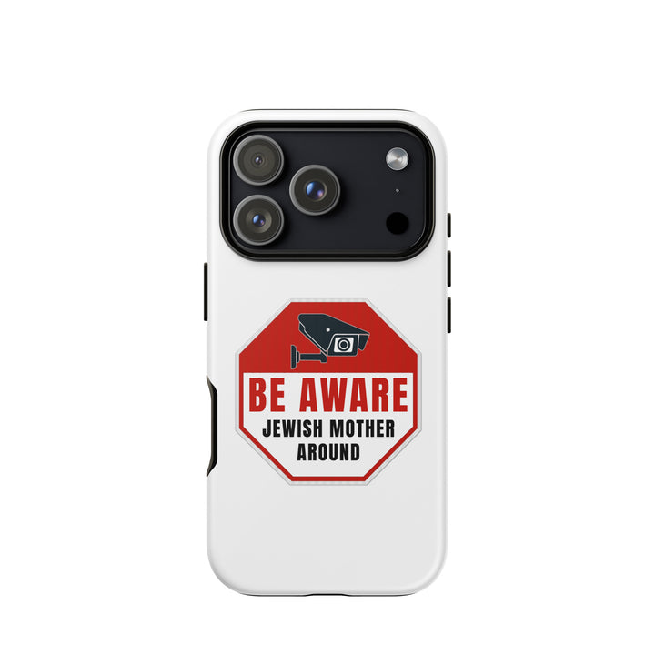 Be aware jewish mother Jewish pride tough phone case for iPhone 18 Pro, matte finish - front view