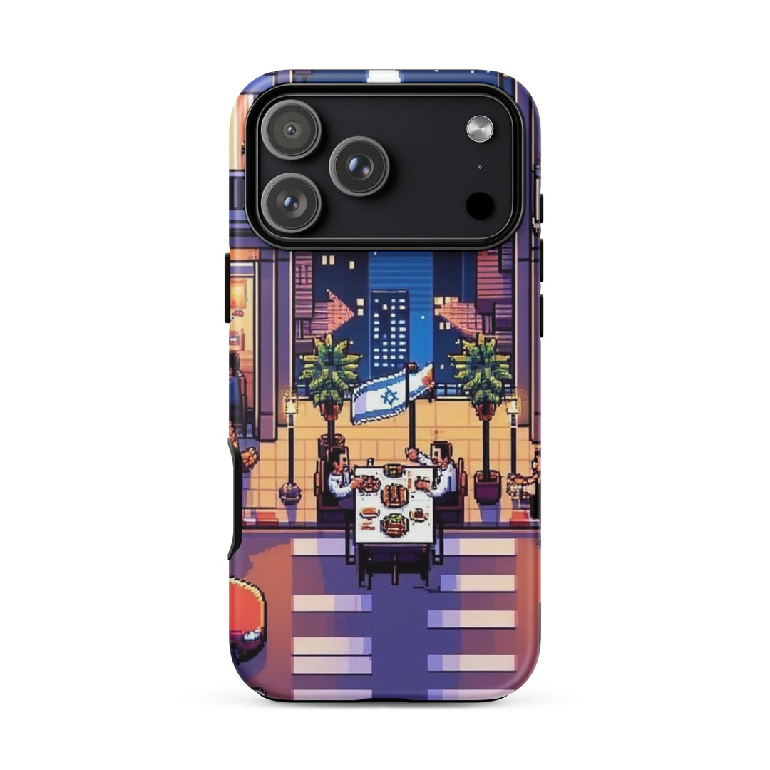 TLV Nightlife 16 Bit Jewish pride tough phone case for iPhone 18 Pro Max, matte finish - front view