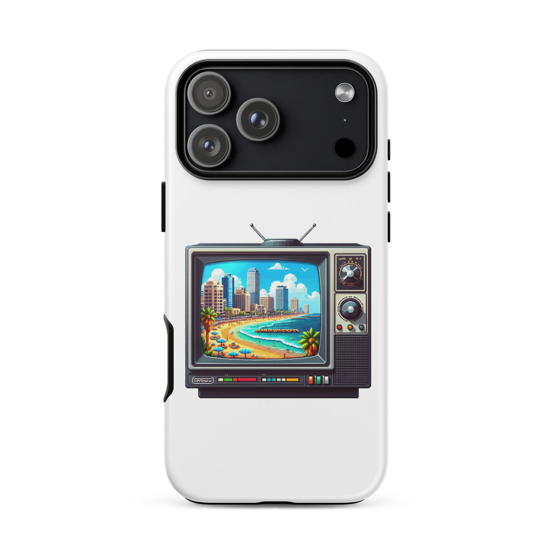 16 Bit Tel Aviv Beach Jewish pride tough phone case for iPhone 18 Pro Max, matte finish - front view
