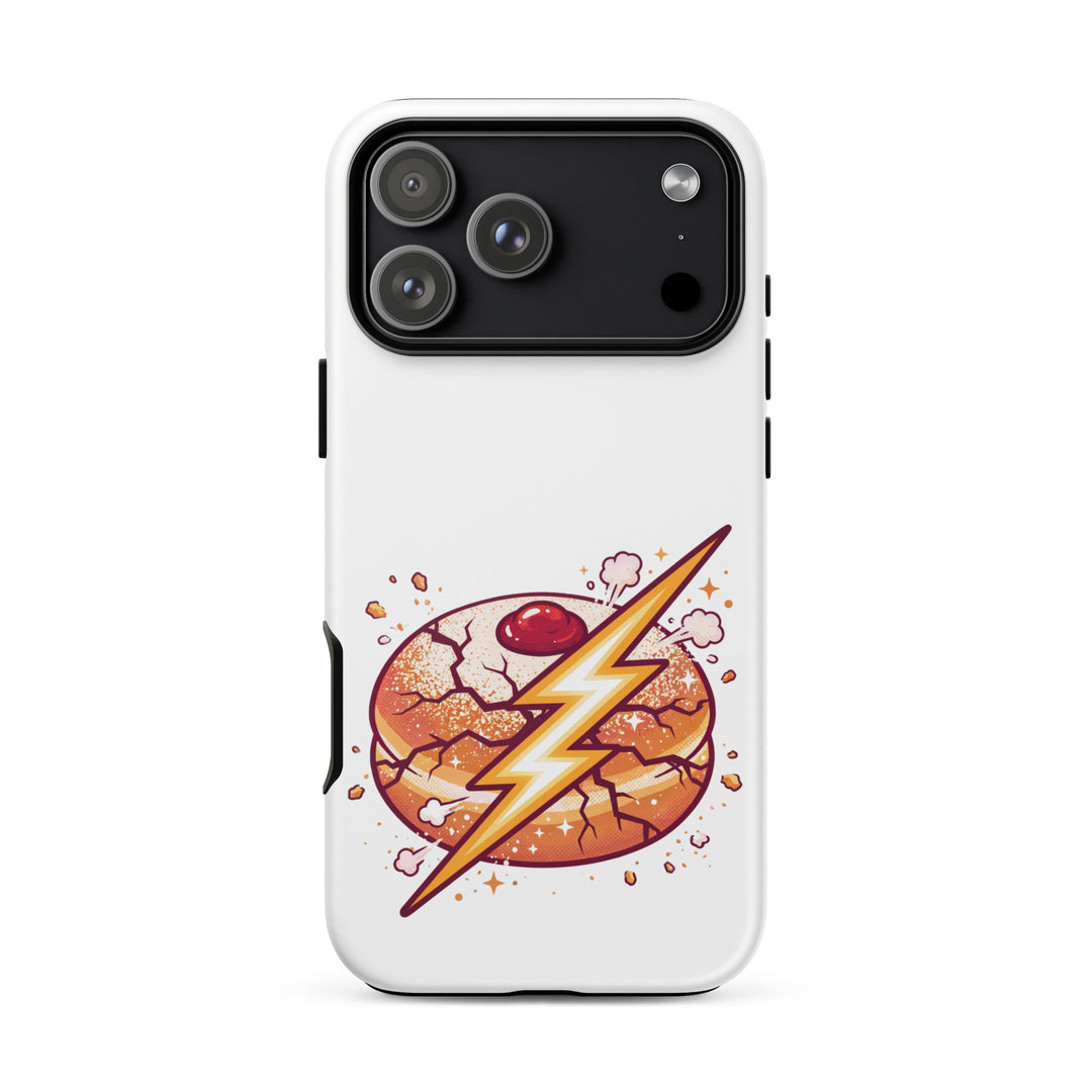 Sufganiyah Lightning Jewish pride tough phone case for iPhone 18 Pro Max, matte finish - front view