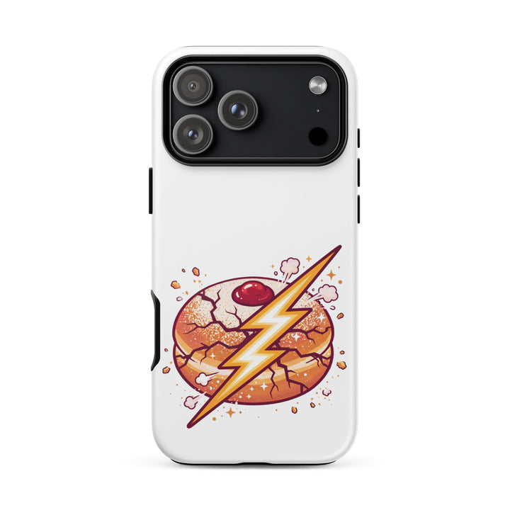 Sufganiyah Lightning Jewish pride tough phone case for iPhone 18 Pro Max, matte finish - front view