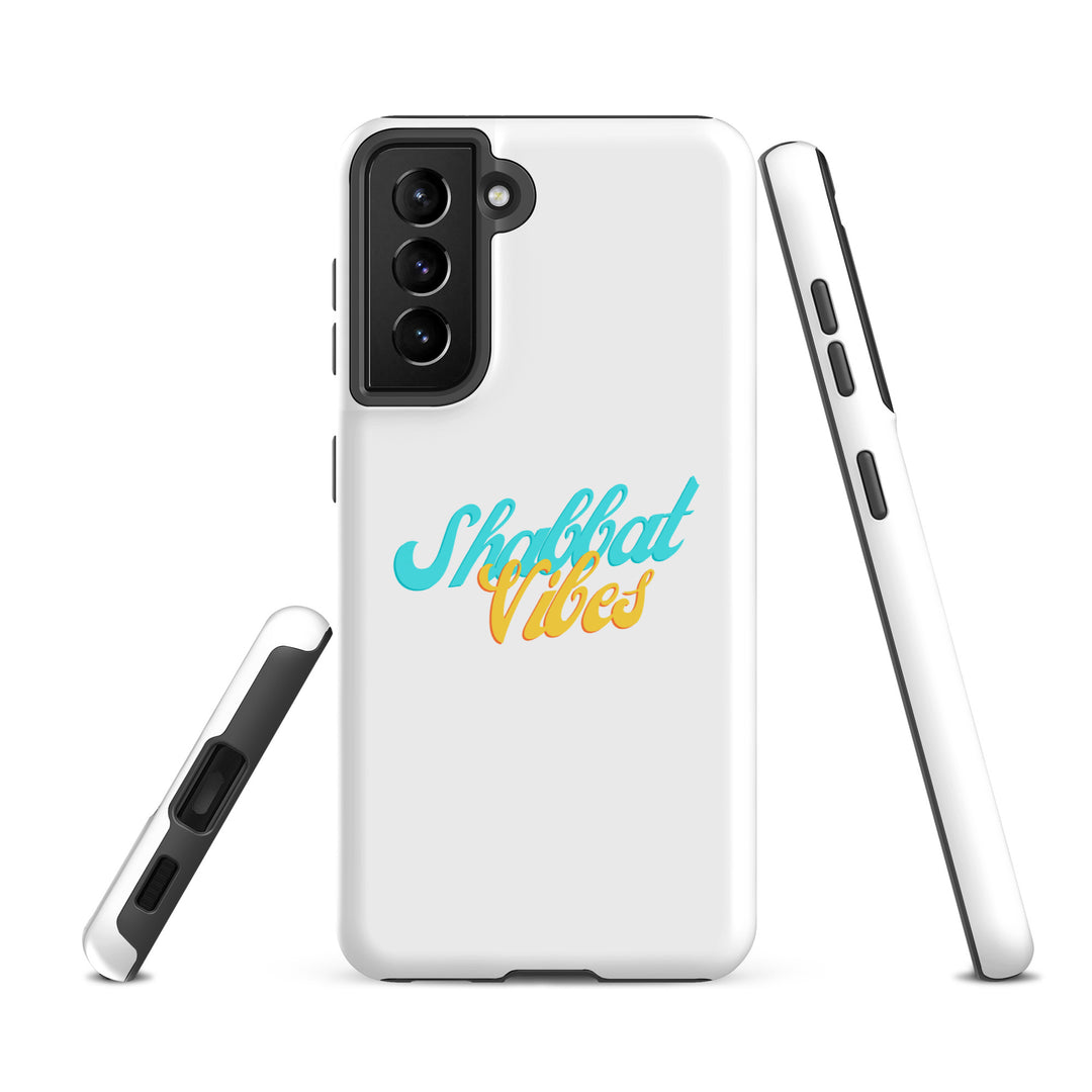 Shabbat Vibes Jewish pride tough phone case for Samsung Galaxy S21 Fe, glossy finish - front view