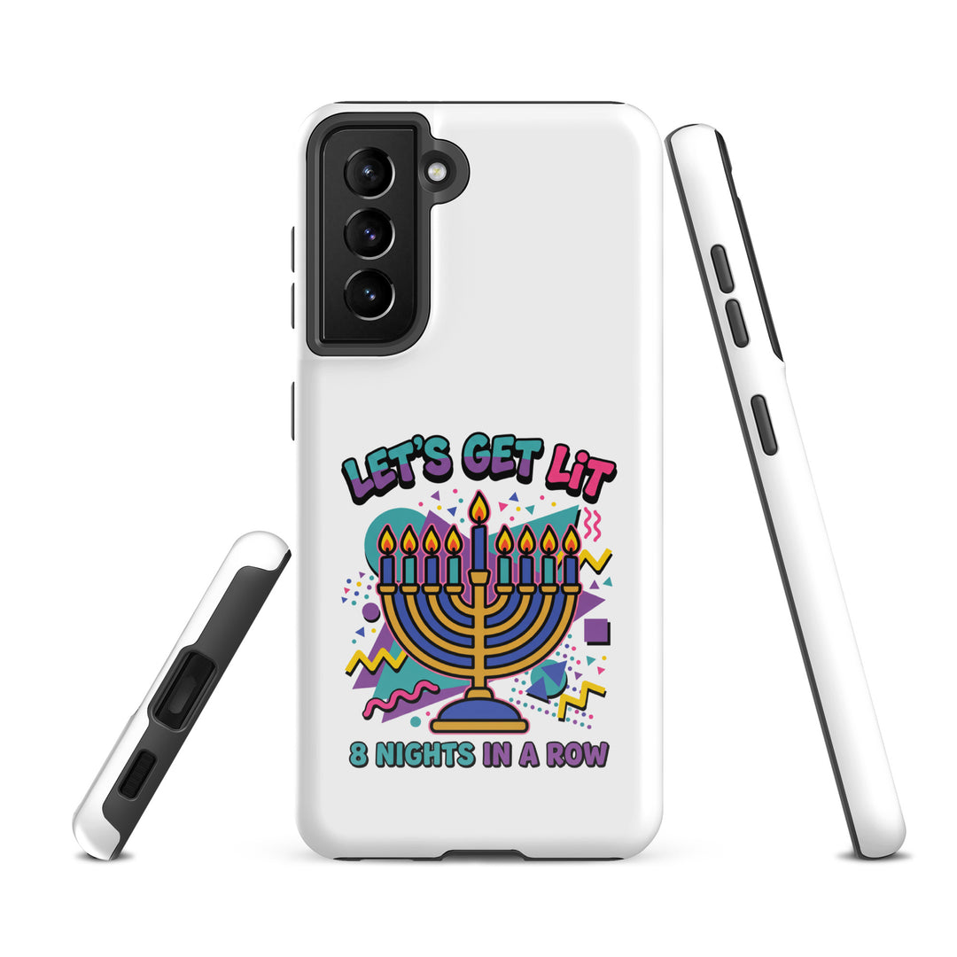 Lets Get Lit 90s Jewish pride tough phone case for Samsung Galaxy S21 Fe, glossy finish - front view