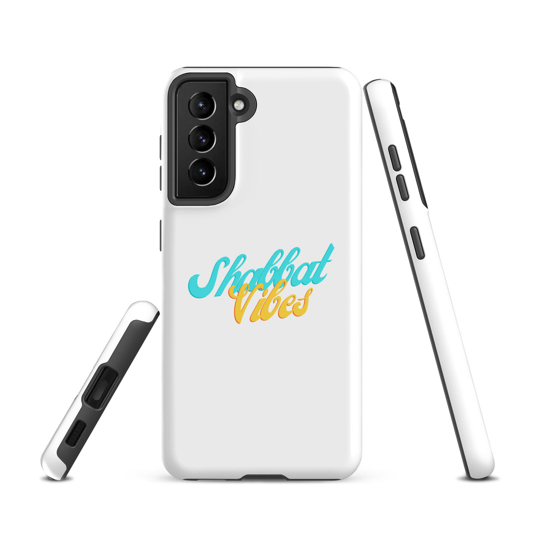 Shabbat Vibes Jewish pride tough phone case for Samsung Galaxy S21, glossy finish - front view