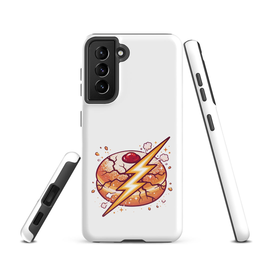 Sufganiyah Lightning Jewish pride tough phone case for Samsung Galaxy S21, glossy finish - front view