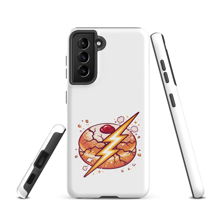 Sufganiyah Lightning Jewish pride tough phone case for Samsung Galaxy S21, glossy finish - front view