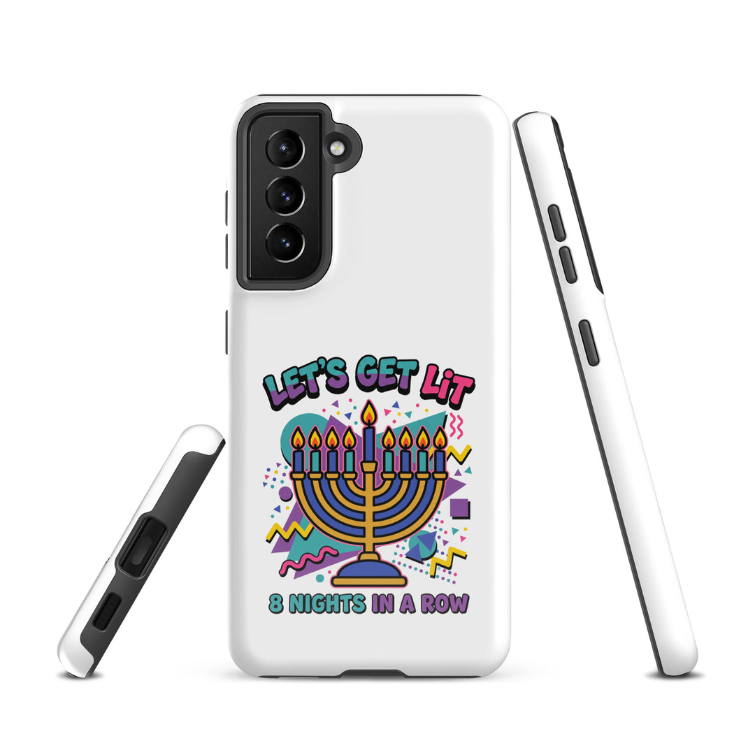 Lets Get Lit 90s Jewish pride tough phone case for Samsung Galaxy S21, glossy finish - front view