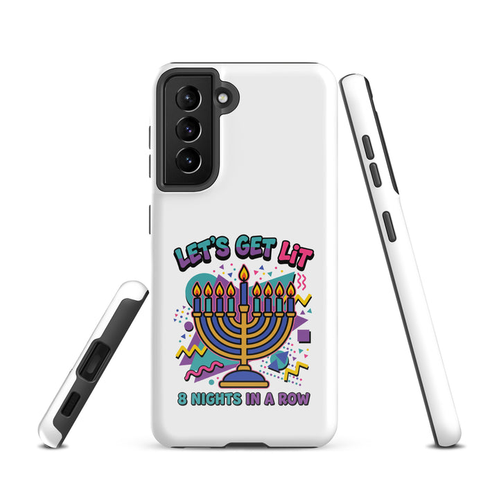 Lets Get Lit 90s Jewish pride tough phone case for Samsung Galaxy S21, glossy finish - front view
