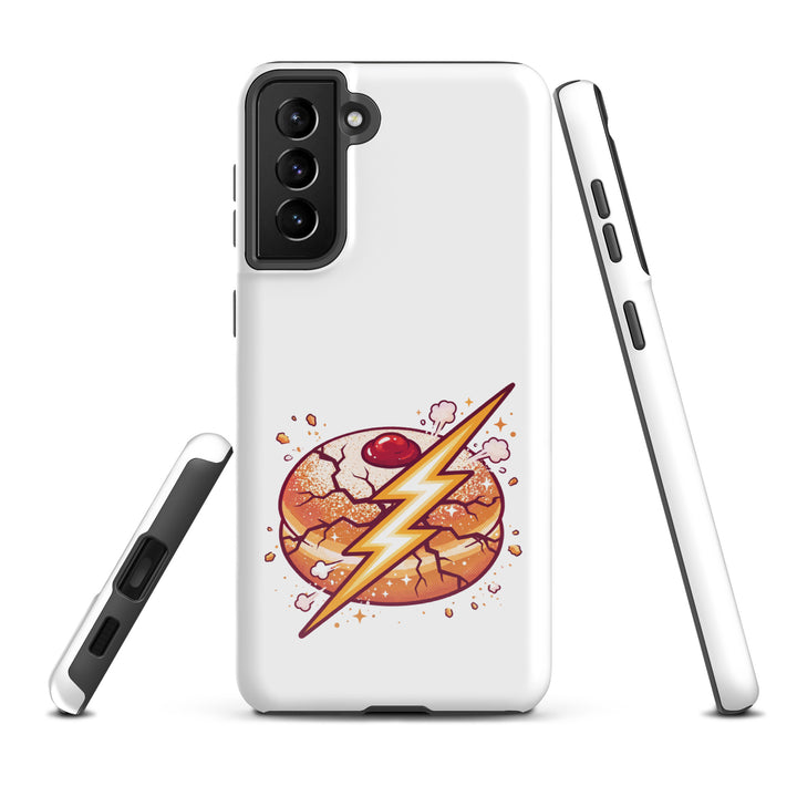 Sufganiyah Lightning Jewish pride tough phone case for Samsung Galaxy S21 Plus, glossy finish - front view