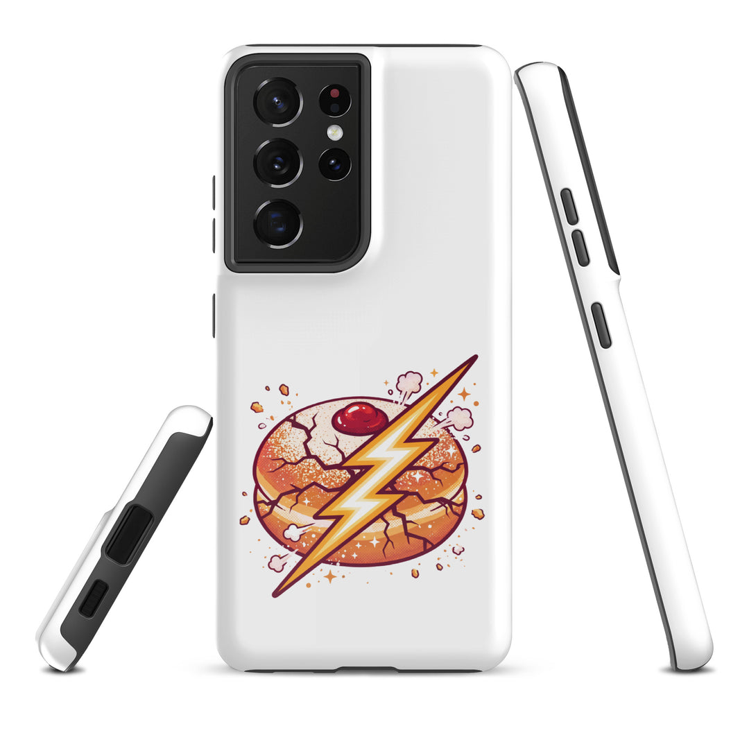 Sufganiyah Lightning Jewish pride tough phone case for Samsung Galaxy S21 Ultra, glossy finish - front view