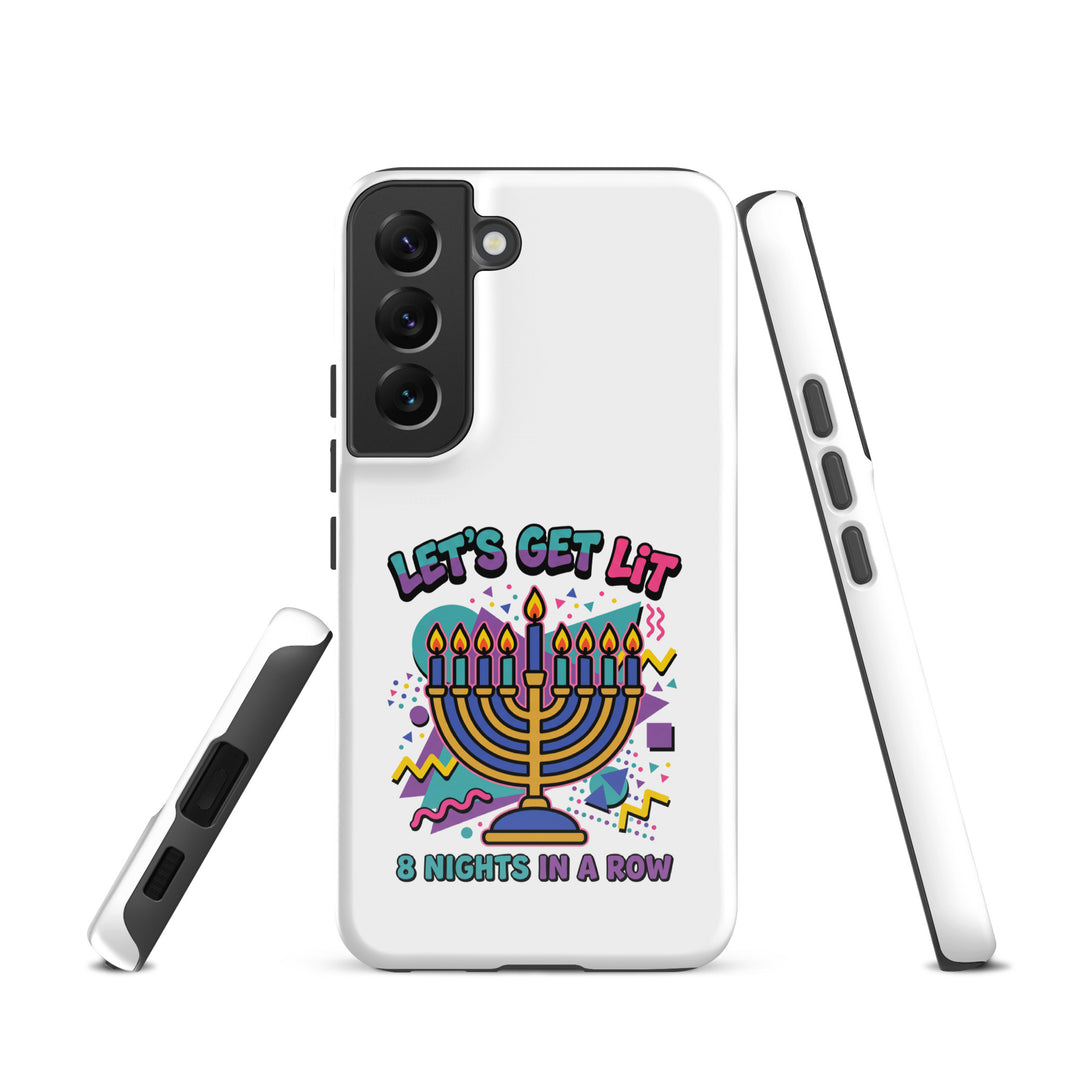Lets Get Lit 90s Jewish pride tough phone case for Samsung Galaxy S22, glossy finish - front view
