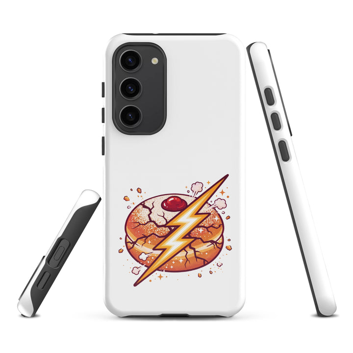Sufganiyah Lightning Jewish pride tough phone case for Samsung Galaxy S23 Plus, glossy finish - front view