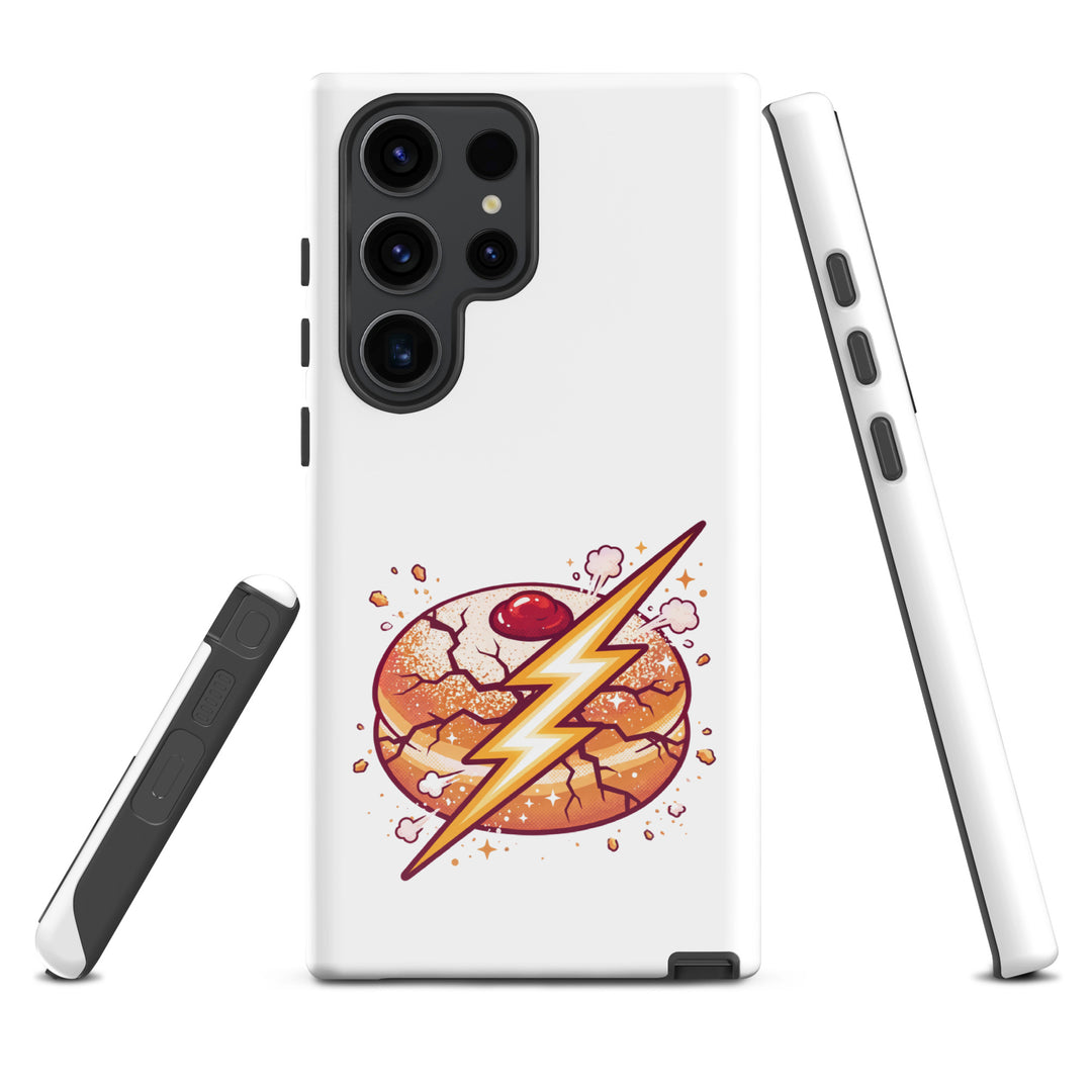 Sufganiyah Lightning Jewish pride tough phone case for Samsung Galaxy S23 Ultra, glossy finish - front view