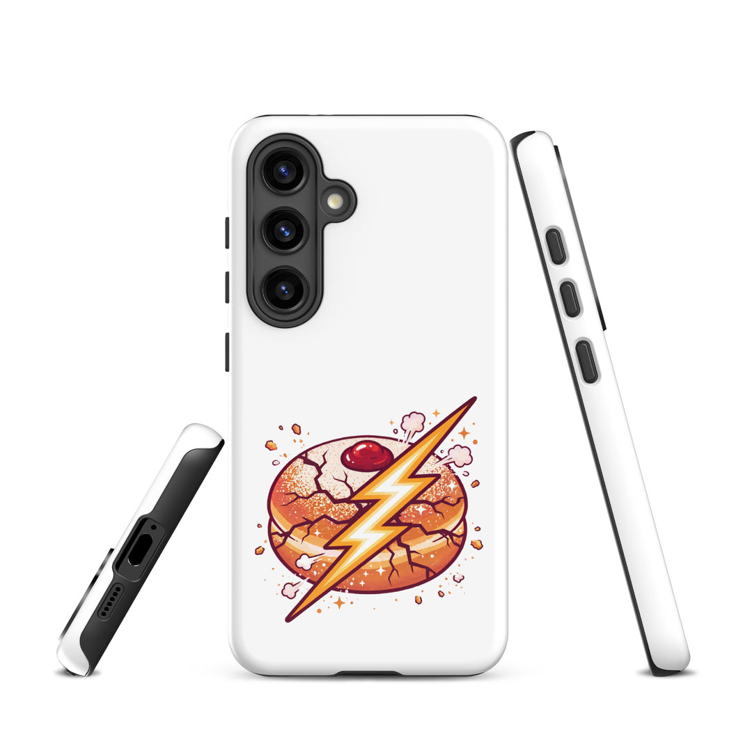 Sufganiyah Lightning Jewish pride tough phone case for Samsung Galaxy S24, glossy finish - front view