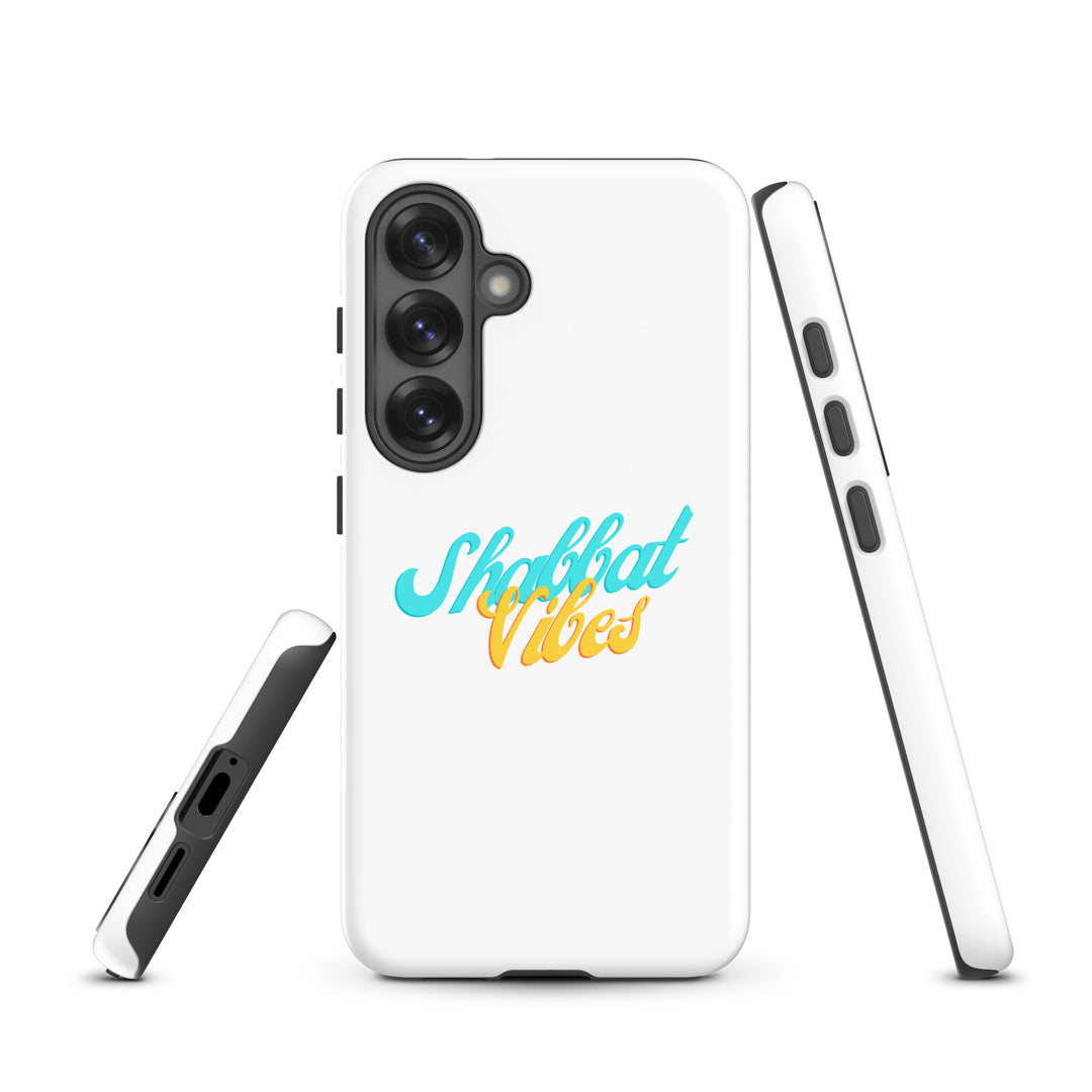 Shabbat Vibes Jewish pride tough phone case for Samsung Galaxy S25, glossy finish - front view