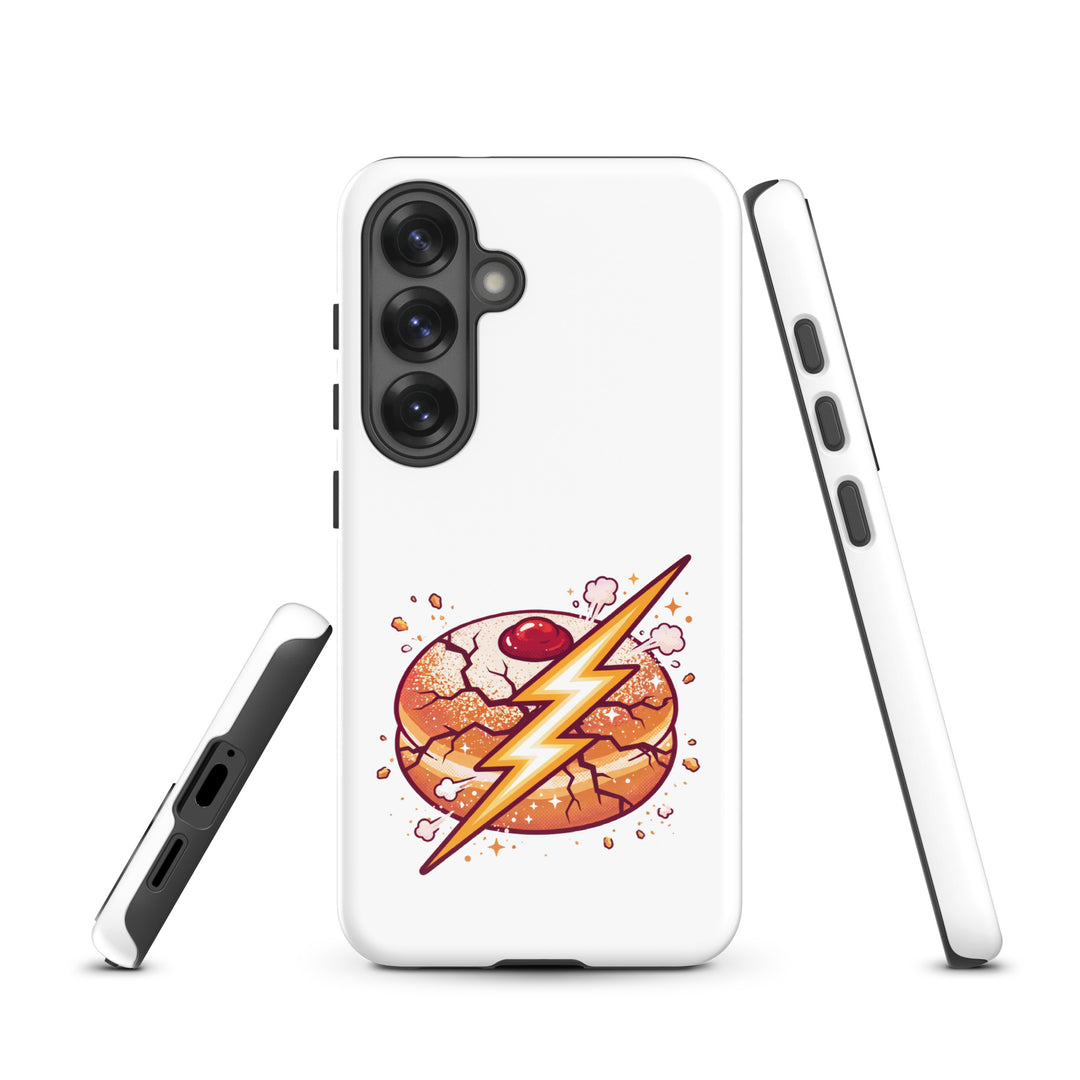 Sufganiyah Lightning Jewish pride tough phone case for Samsung Galaxy S25, glossy finish - front view