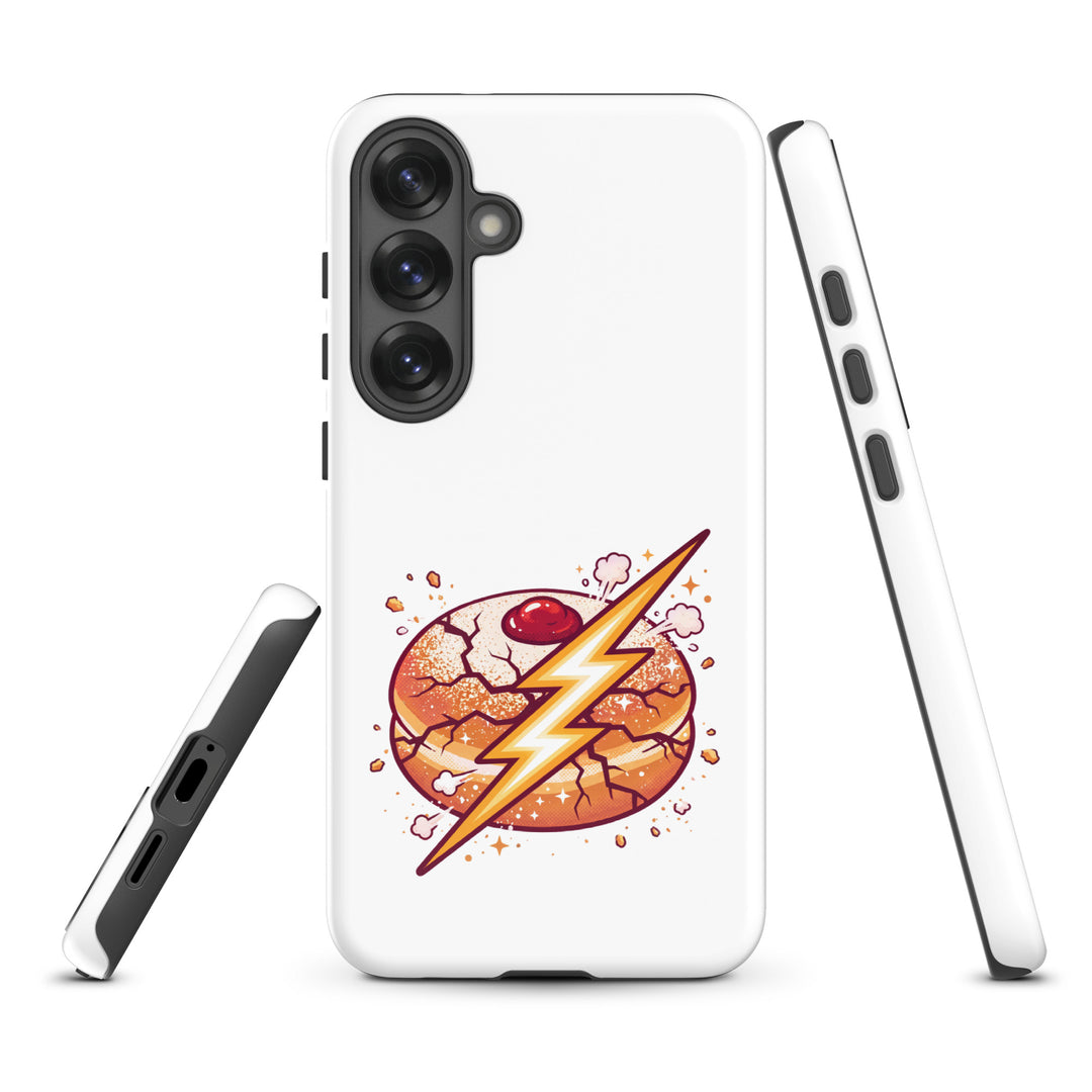 Sufganiyah Lightning Jewish pride tough phone case for Samsung Galaxy S25 Plus, glossy finish - front view