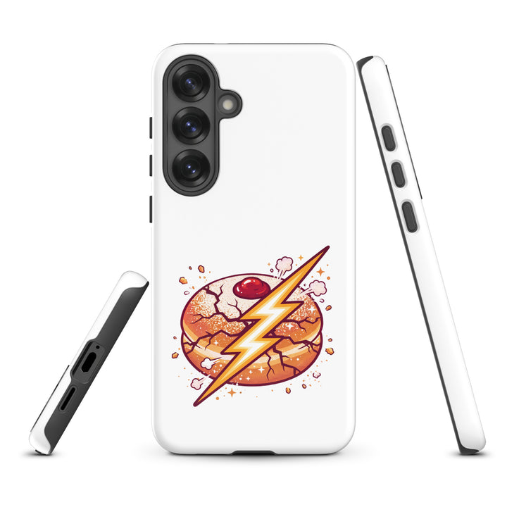 Sufganiyah Lightning Jewish pride tough phone case for Samsung Galaxy S25 Plus, glossy finish - front view