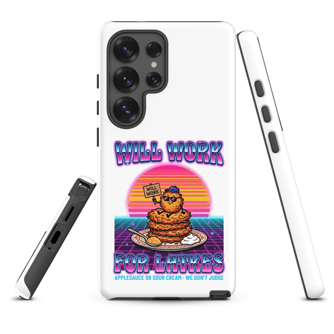 Will Work for Latkes 80s Jewish pride tough phone case for Samsung Galaxy S25 Ultra, glossy finish - front view