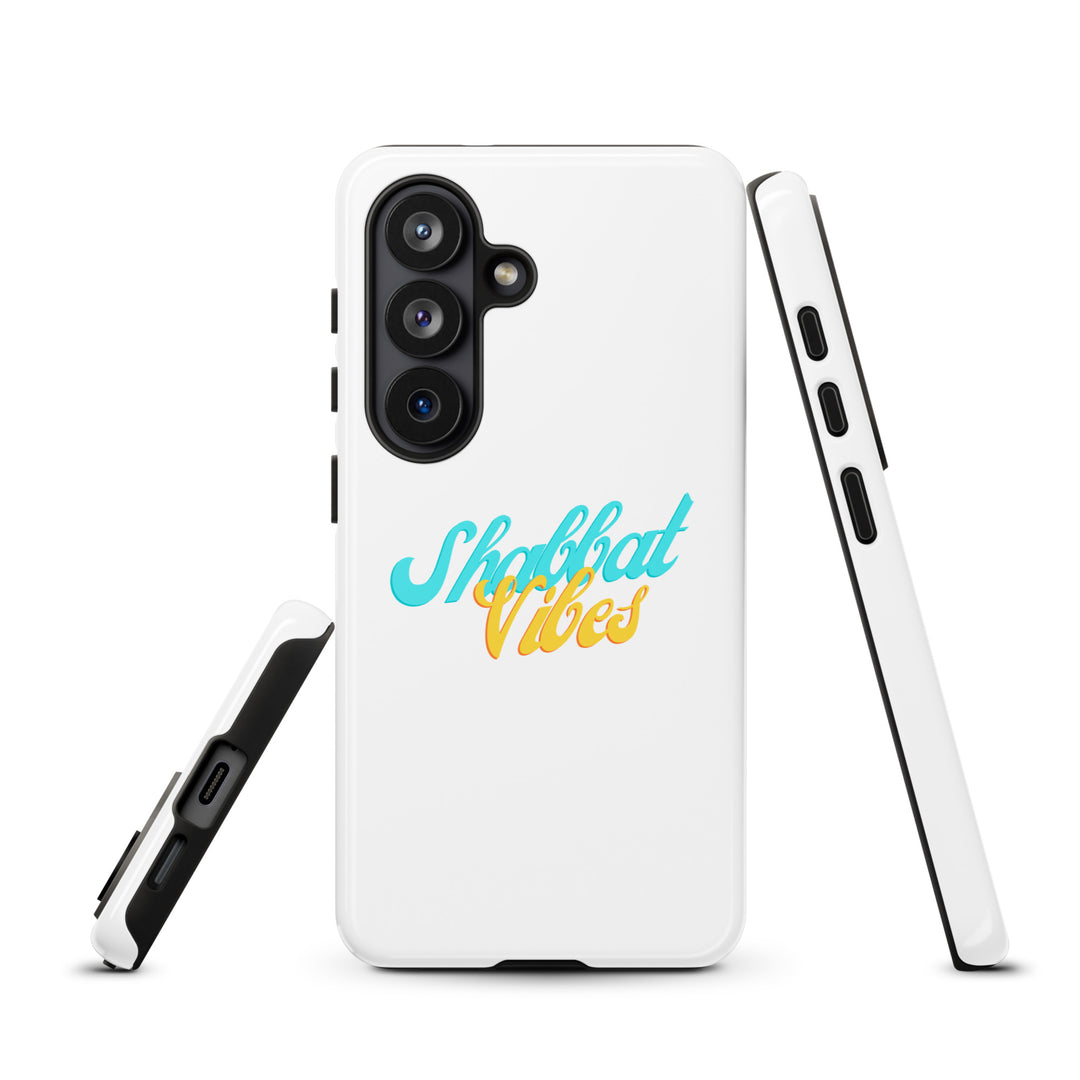 Shabbat Vibes Jewish pride tough phone case for Samsung Galaxy S26, glossy finish - front view