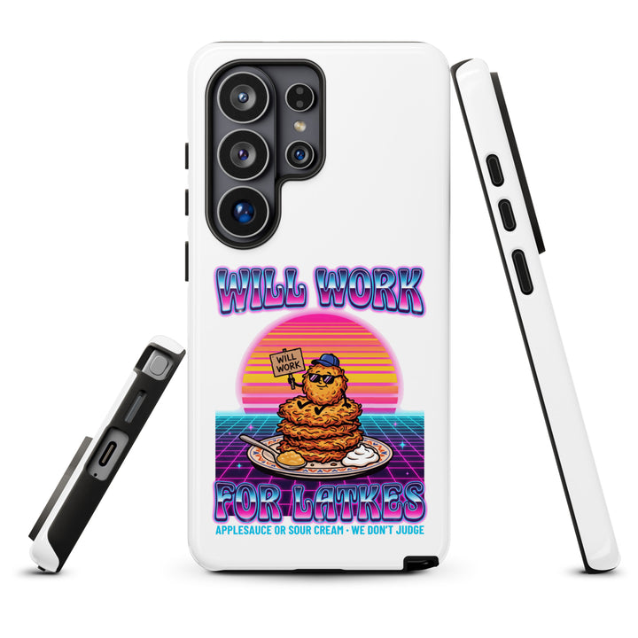 Will Work for Latkes 80s Jewish pride tough phone case for Samsung Galaxy S26 Ultra, glossy finish - front view