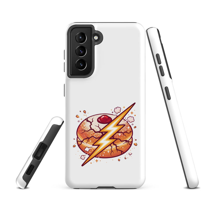 Sufganiyah Lightning Jewish pride tough phone case for Samsung Galaxy S21 Fe, matte finish - front view