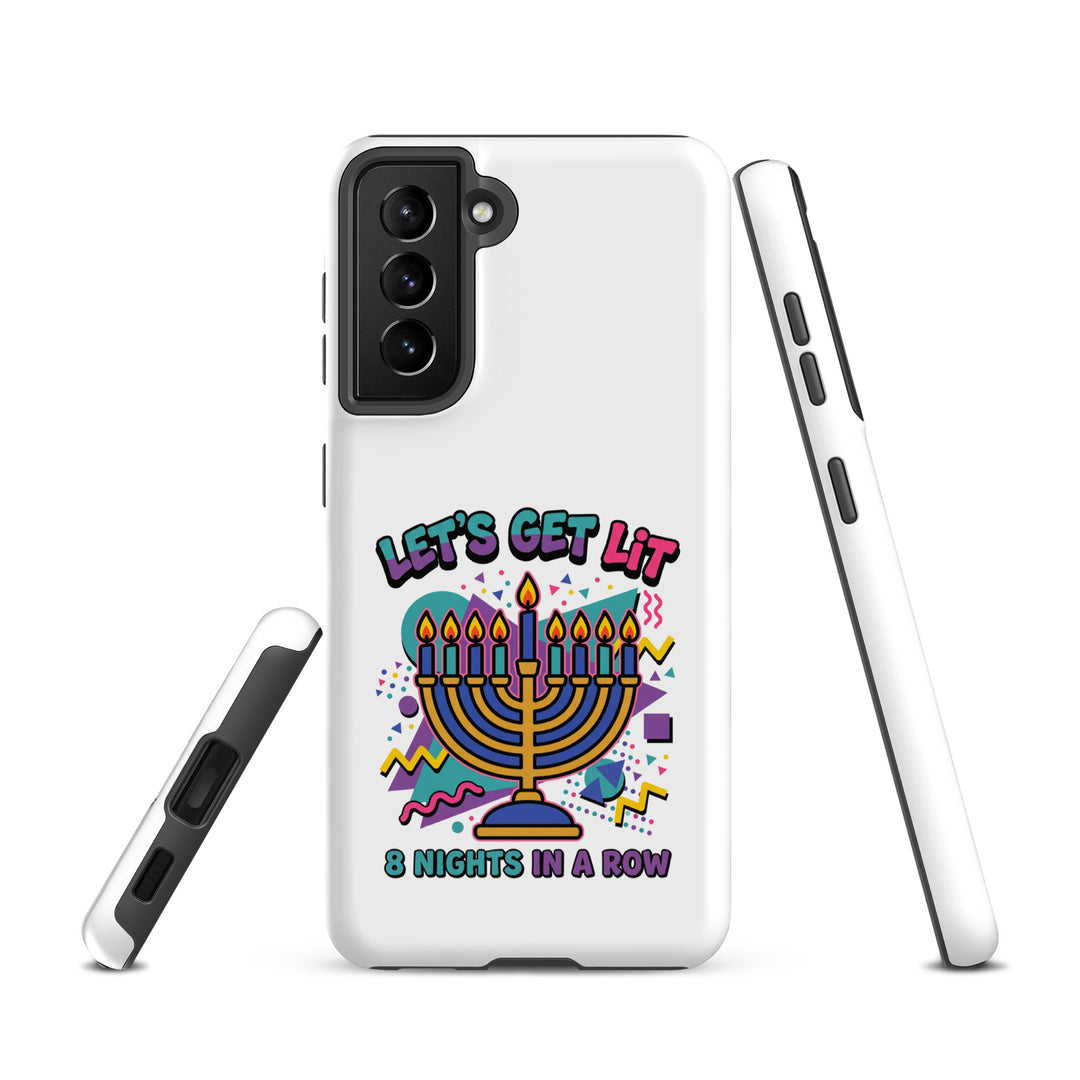 Lets Get Lit 90s Jewish pride tough phone case for Samsung Galaxy S21, matte finish - front view