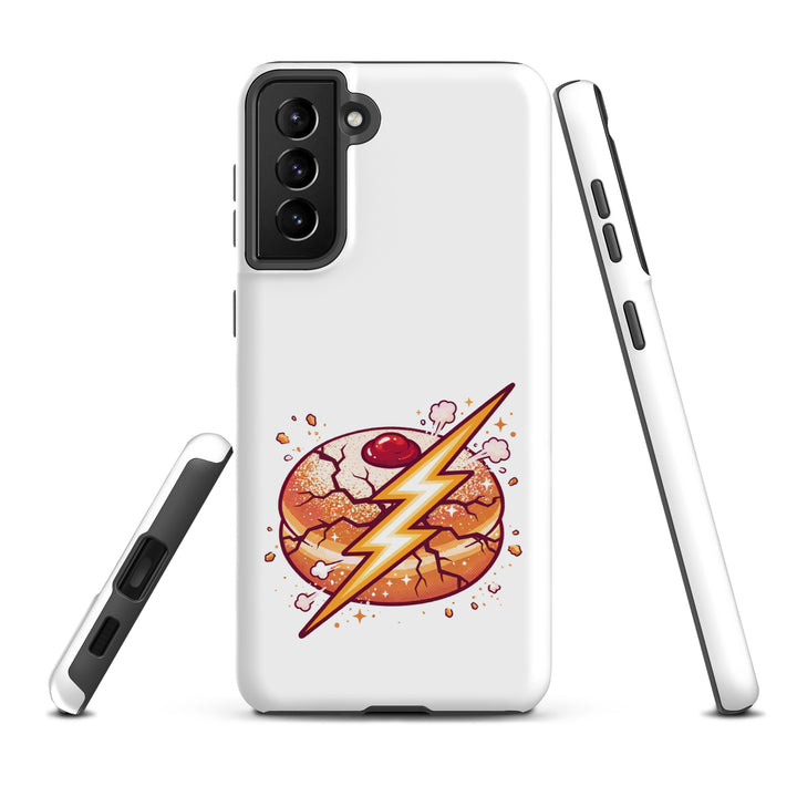 Sufganiyah Lightning Jewish pride tough phone case for Samsung Galaxy S21 Plus, matte finish - front view