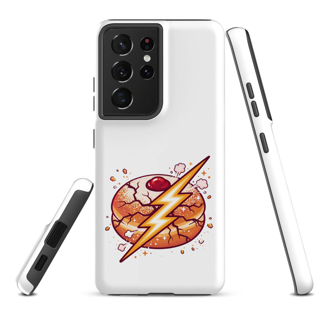 Sufganiyah Lightning Jewish pride tough phone case for Samsung Galaxy S21 Ultra, matte finish - front view