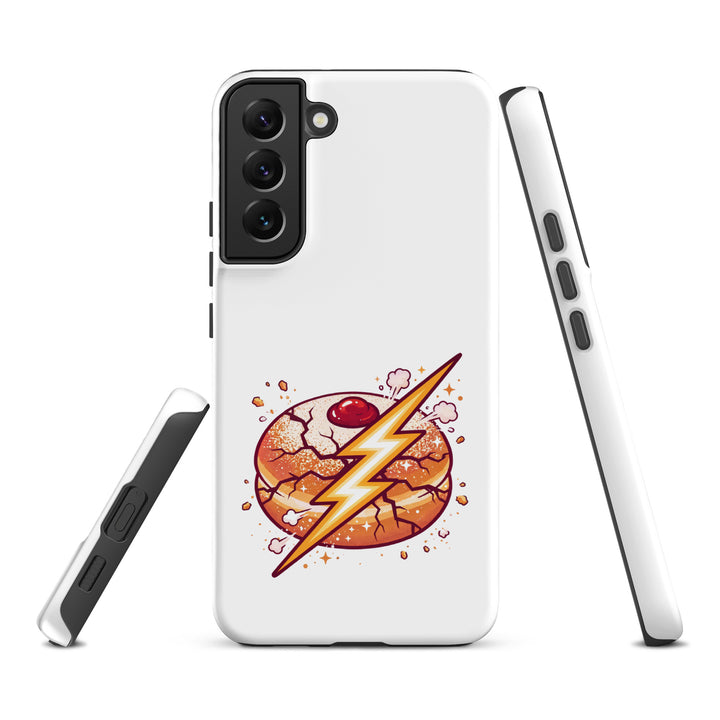 Sufganiyah Lightning Jewish pride tough phone case for Samsung Galaxy S22 Plus, matte finish - front view