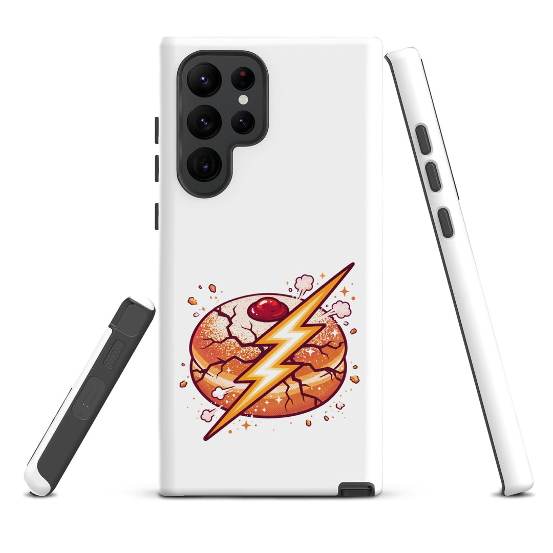 Sufganiyah Lightning Jewish pride tough phone case for Samsung Galaxy S22 Ultra, matte finish - front view