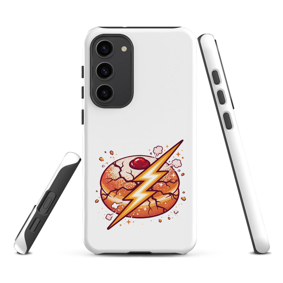 Sufganiyah Lightning Jewish pride tough phone case for Samsung Galaxy S23 Plus, matte finish - front view