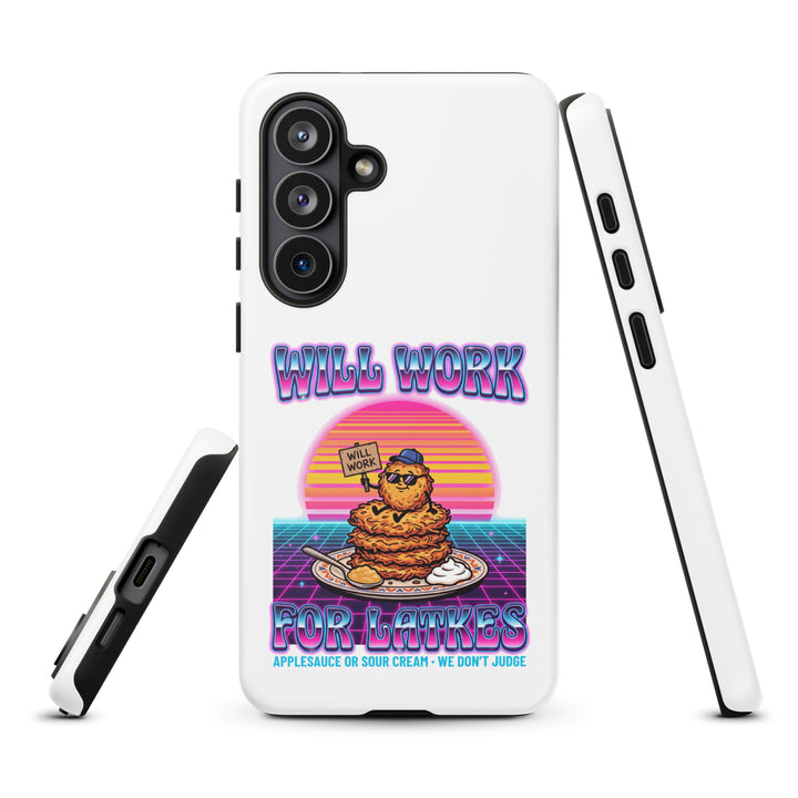 Will Work for Latkes 80s Jewish pride tough phone case for Samsung Galaxy S26 Plus, matte finish - front view