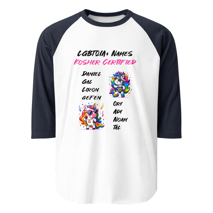 3/4 sleeve raglan shirt | Kosher Certified Names