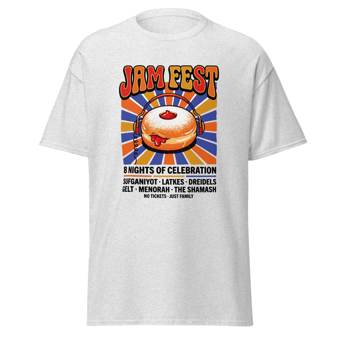 Jam Fest 8 Nights Jewish pride tee in Ash - detail view