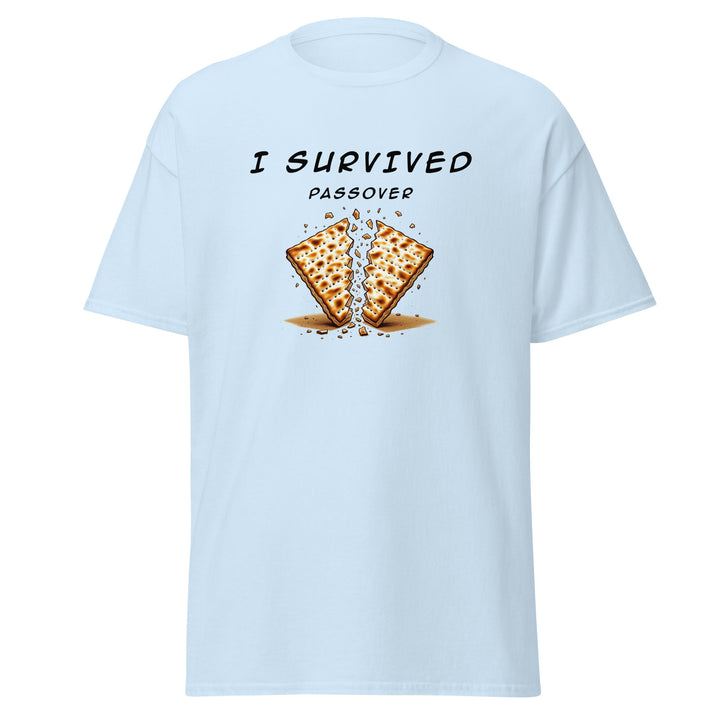 Passover Jewish pride tee in Light Blue - lifestyle shot