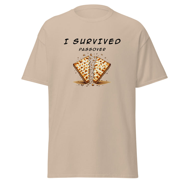 Passover Jewish pride tee in Sand - lifestyle shot
