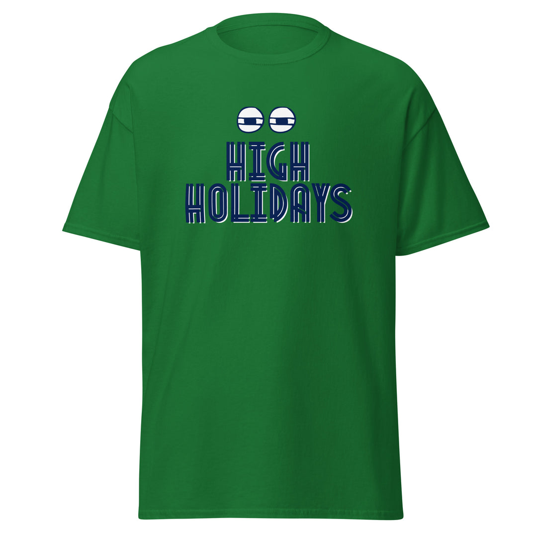 High Holidays Jewish pride tee in Turf Green - flat lay