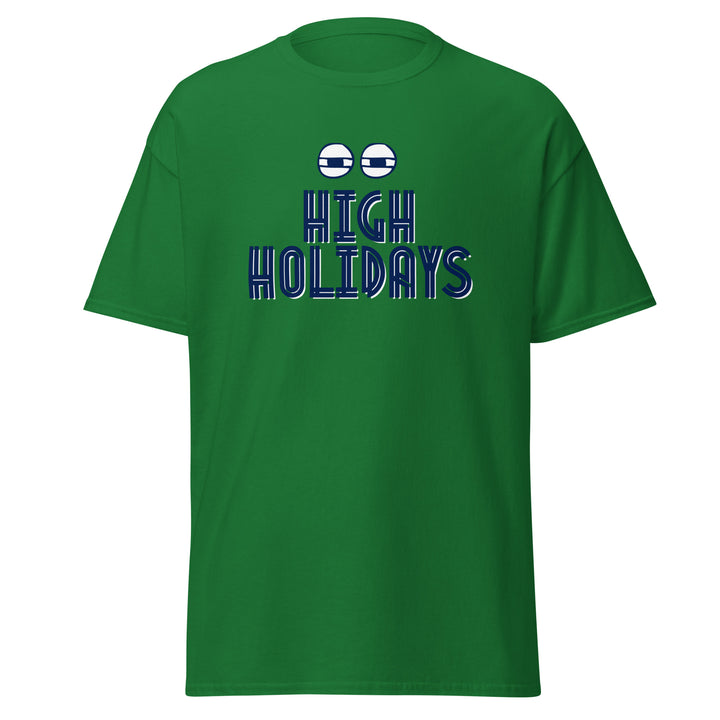 High Holidays Jewish pride tee in Turf Green - flat lay