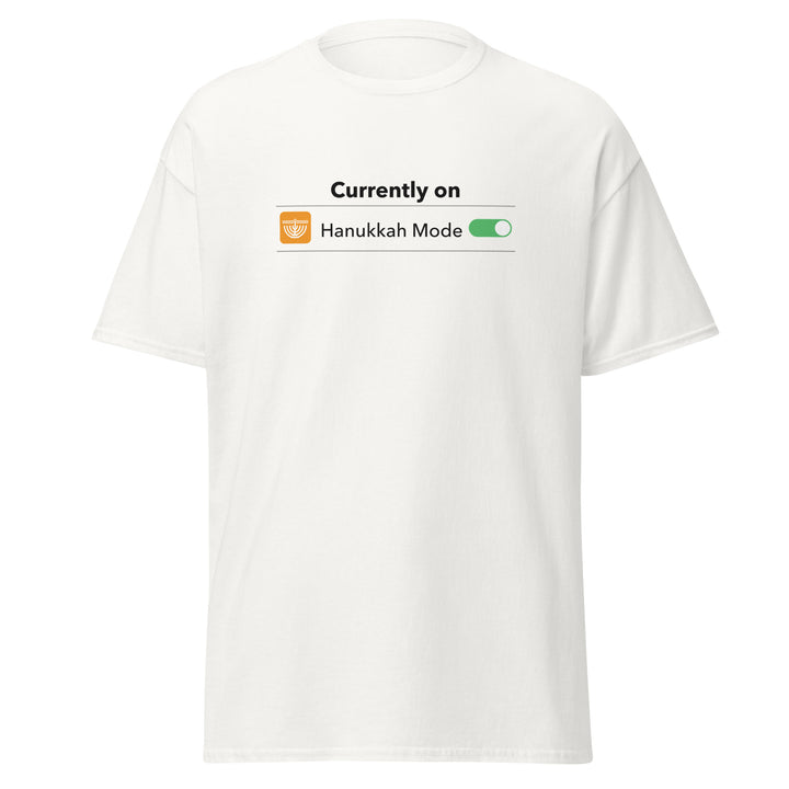 Hanukkah Mode Jewish pride tee in White - front view