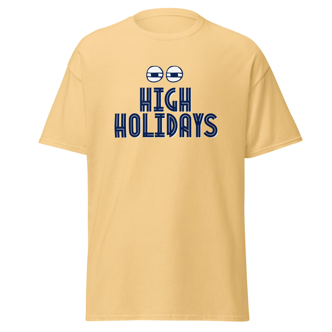 High Holidays Jewish pride tee in Yellow Haze - detail view