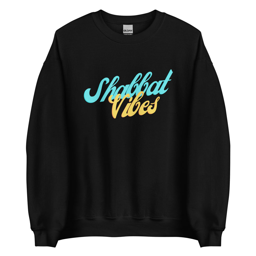 Shabbat Vibes Jewish pride sweatshirt in Black - front view
