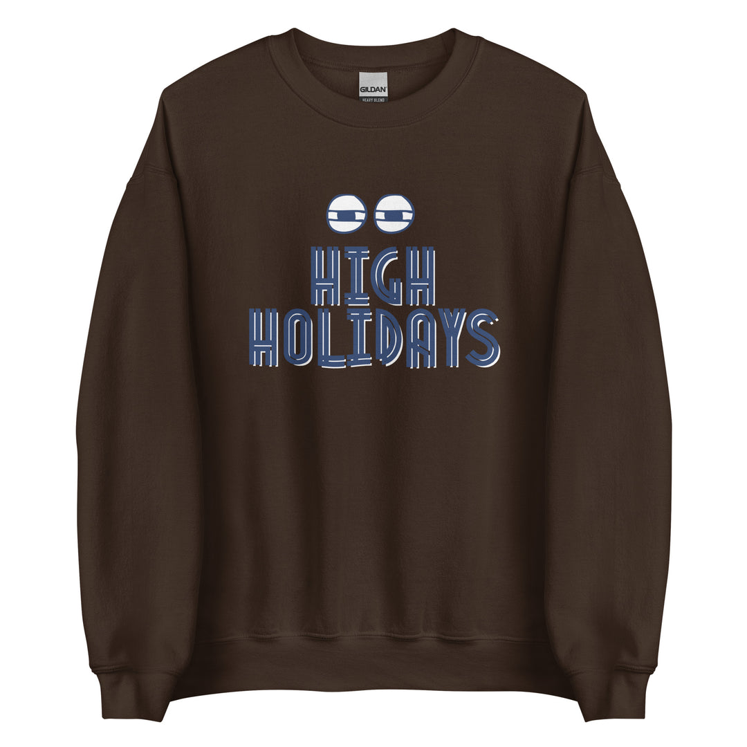 High Holidays Jewish pride sweatshirt in Dark Chocolate - detail view