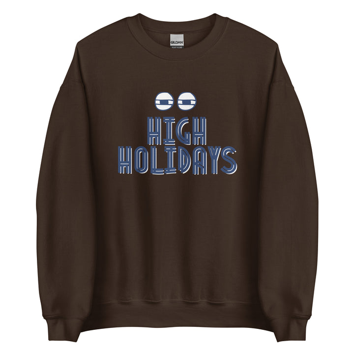 High Holidays Jewish pride sweatshirt in Dark Chocolate - detail view