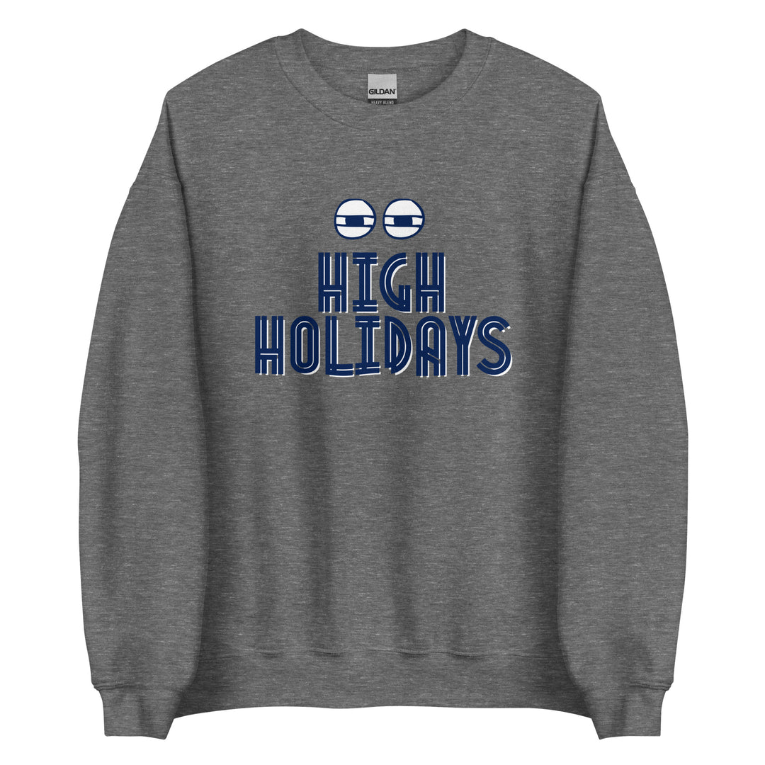 High Holidays Jewish pride sweatshirt in Graphite Heather - folded view